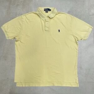 Polo Ralph Lauren Polo Shirt Mens XL Yellow Classic Pony Short Sleeve Cotton